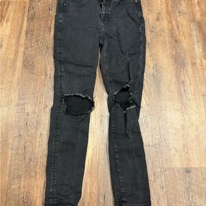 American Eagle Outfitters Black Distressed Skinny Jeans